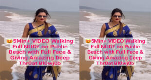 Desi Bhabhi Shows Off Her Nude Body on Public Beach and Gives Deep Throat Blowjob