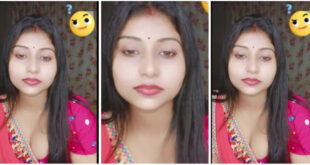 Jhampa Aunty Exposes Big Tits on Chamet Live Show and Presses Them for All to See